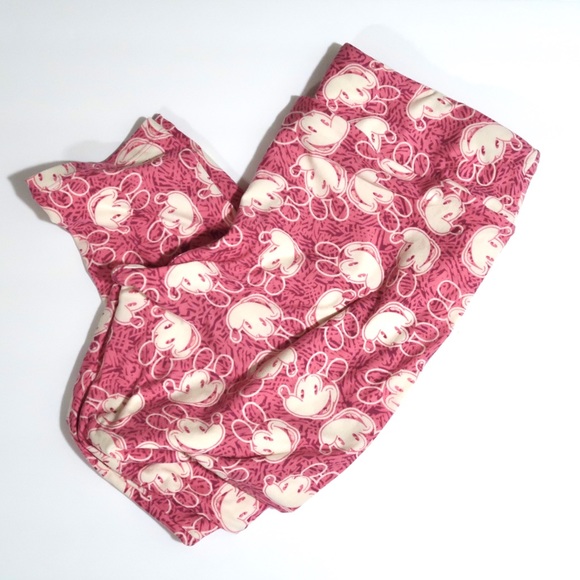 LuLaRoe Disney Tall & Curvy Leggings Pink Mickey - Picture 5 of 5